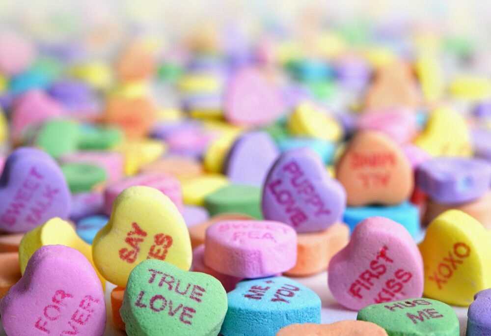 valentines heart shaped candy
